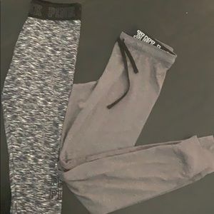 2 pairs of VS Pink leggings